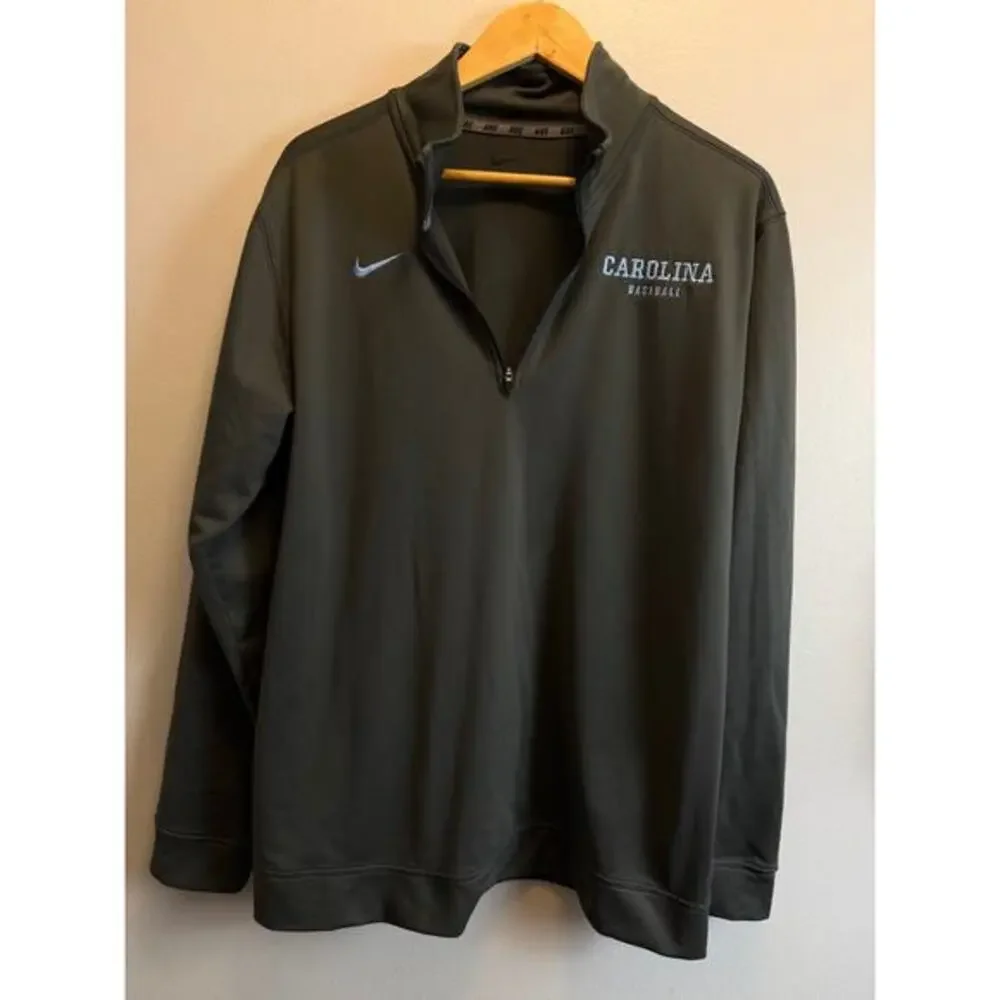 Nike Dri Fit 1/4 Zip Carolina TarHeels Baseball Anthracite Large Training Jacket
